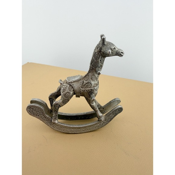 Spoontiques Other - Vintage 1982 Spoontiques Pewter Rocking Giraffe Figurine Metal Rocking Statue